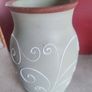 Vintage Stoneware Denby Ferndale Vase in very good condition, green with white swirling, height 25cm, diameter at top 12 cm, but no chips or cracks, Denby Ferndale was first produced in the 1930's. Image 5