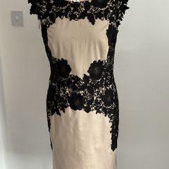 dress occasion brand comma size 12 beige with black lace