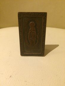 Rare Antique Bronze Religious Icon Ingot