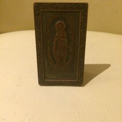Rare Antique Bronze Religious Icon Ingot