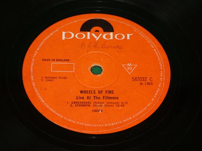 Cream Wheels Of Fire Live At The Filmore No Cover 1968 Uk Pressing Lp