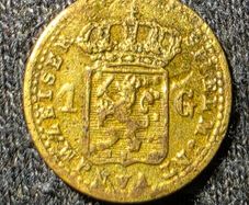 1 gulden william III koning der ner speelmunt Play coin Token