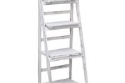 4-Tier Plant Stand White 43x33x113 cm Wood