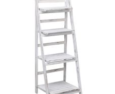 4-Tier Plant Stand White 43x33x113 cm Wood