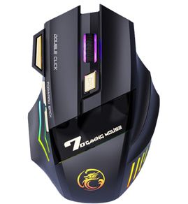 iMice Wireless Gaming mouse LED Gaming Optical Mouse black 3200 DPI rechargeable