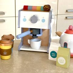 Wooden Coffee Machine & Kettle