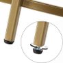 Coffee table, side table round, glass table with metal frame, tempered glass, bedside table, sofa table, for balcony, golden Image 4
