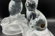 Pair of vintage crystal sculptures crafted by Cristal D'Arques
