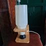 1 Retro Vintage Mid Century Glass shade /repro base  Table lamp Image 4