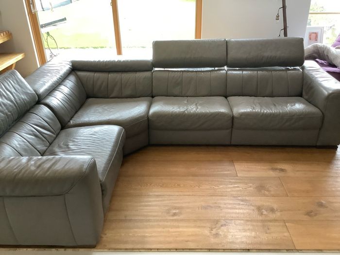 Large natuzzi leather couch