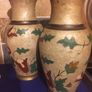 Hand decorated pair of Asia brass vases free postage Image 2