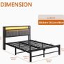 Double Bed Frame with Storage and LED Lights Image 8