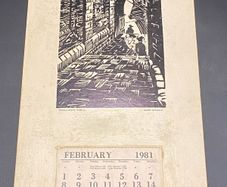 Harry Kernoff  artist   a Calendar for 1981 mounted on a printed card