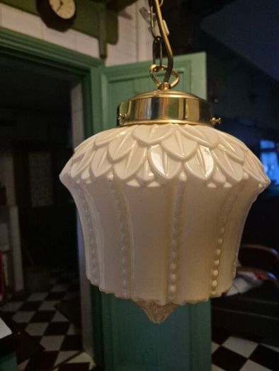 Original cream leaf design glass original 1920s Art Deco ceiling light