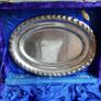 Vintage Salt & Pepper Shaker Pair silver plated Tray And Velvet Box Image 3