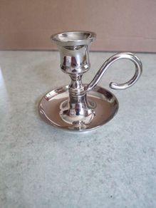 silver plated candlesticks / vintage silver plated zinc candlesticks.
