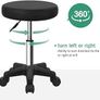 FREE SHIPPING Round Rolling Stool with Wheels Height Adjustable Stool Spa Stool for Salon Massage Home Kitchen Black Image 3