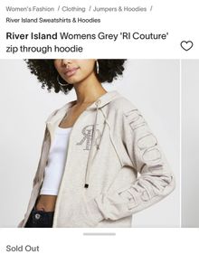 River Island Womens grey " RI Couture " zip trough hoodie