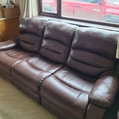 Leather sofa and arm chair