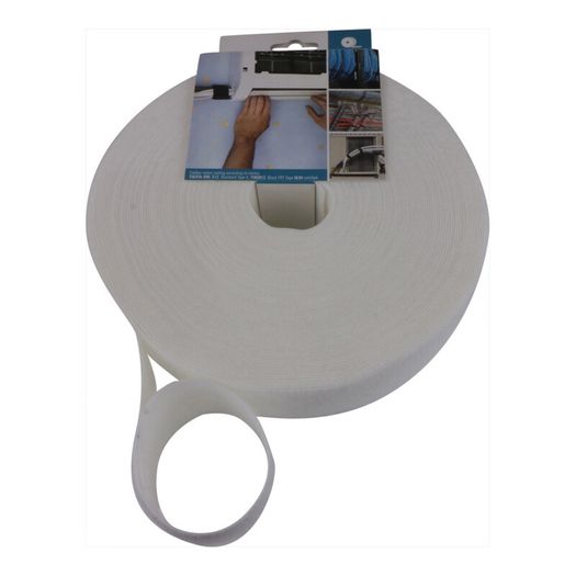 Velcro VEL-OW64178 White 50mm Wide ONE-WRAP Tape Roll of 25m
