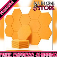 12 Pack High Density Hexagon Acoustic Panels,Acoustic Foam Panels 30 x 26 x1 cm Beveled Edge Tiles Sound Proof Padding for Recording Room,Offices,Home and Wall Decoration MULTIPLE COLOURS AVAILABLE (FREE POSTAGE)