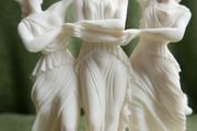 Vintage Alabaster 'The Three Graces' Soldatos made In Greece Object D'Art