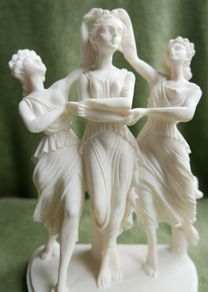 Vintage Alabaster 'The Three Graces' Soldatos made In Greece Object D'Art