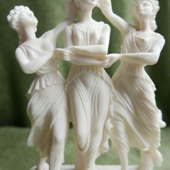Vintage Alabaster 'The Three Graces' Soldatos made In Greece Object D'Art