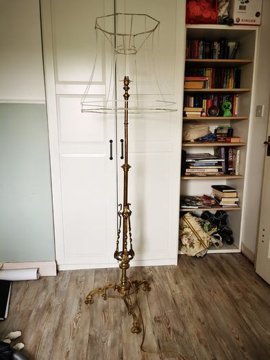 Antique brass floor lamp