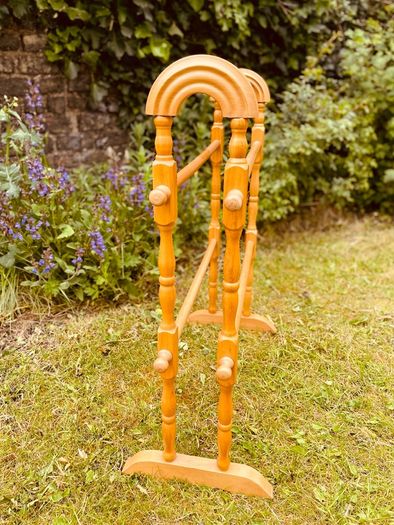 Vintage Pine Towel Rail Blanket Rail Freestanding Wooden Bathroom Rack 77cm
