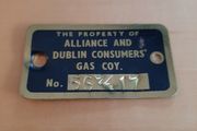 Vintage gas meter number plate