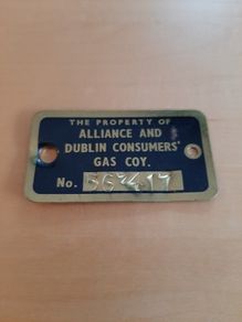 Vintage gas meter number plate