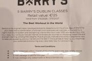 Barry's Fitness class x 5 visits voucher