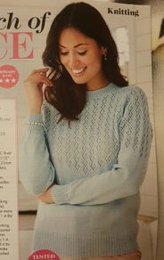 A Knitting Pattern  - A Lovely Lace Panel Sweater - E