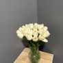 Beautiful real looking white faux tulip bouquet with vase Image 4