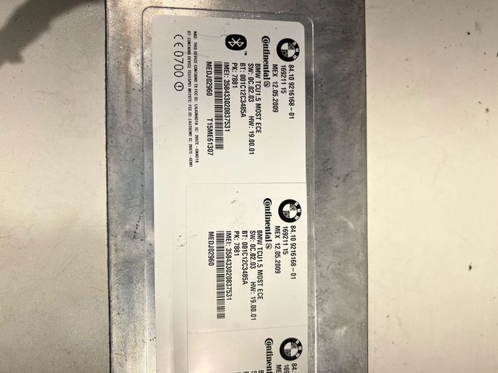 2009 Bmw 7 Series F01 F02 Continental Bluetooth Control Module 9216168 A1l1b611g.