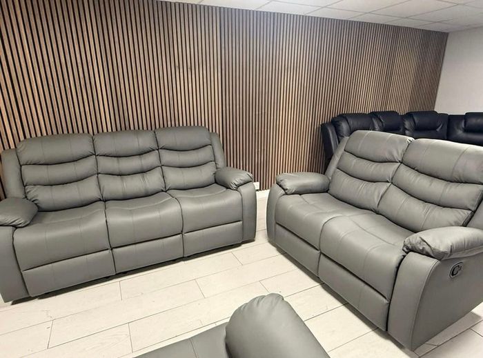 Roma 3+2 Manual Leather Recliner Sofa Set