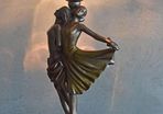 Dancer Table Lamp  1920s   Glass Shade Table Lamp Vintage