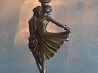 main image for ad Dancer Table Lamp  1920s   Glass Shade Table Lamp Vintage