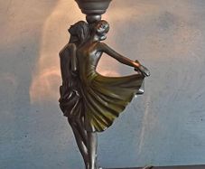Dancer Table Lamp  1920s   Glass Shade Table Lamp Vintage