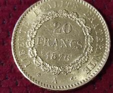 gold 20 francs 1876