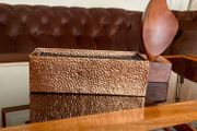 Vintage MCM Hammered Copper Rectangular Shape Planter Jardiniere