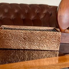 Vintage MCM Hammered Copper Rectangular Shape Planter Jardiniere