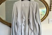 M&amp;S Per Una silver grey ruffled top Size UK
