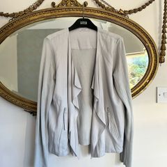 M&S Per Una silver grey ruffled top Size UK