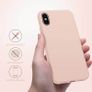 Liquid Silicone Case For iPhone X / XS Luxury Thin Soft Phone Cover New Pink Sand - FHT3IPXLK Image 6