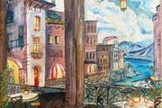 Original Oil Hand-Painted Mediterranean Coastal Painting