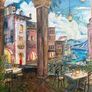 Original Oil Hand-Painted Mediterranean Coastal Painting Image 2