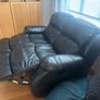 Black Leather 2 Seater Recliner Couch Very Good Condition Image 4