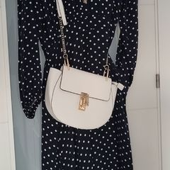 kelrebec navy polka dot midi dress with pockets Sz XXL (Fit 12-14UK)